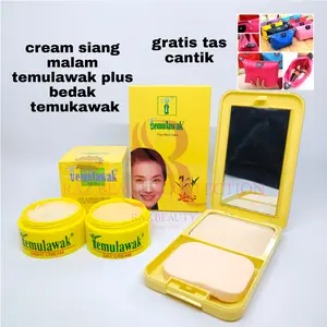 Cream Susun Siang Malam Dan Bedak Temulawak ( Gratis 1 Pcs Tas Kosmetik )