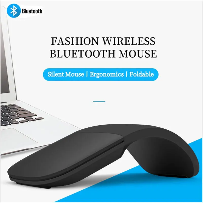 Foldable Silent Bluetooth Mouse Wireless Arc Touch Roller Mice Slim Portable Battery For PC/Laptop