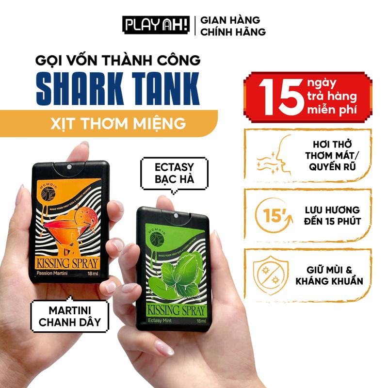 Xịt Thơm Miệng Kissing Spray PlayAh! Memoir Hương Ectasy Mint Sảng Khoái / Passion Martini Quyến Rũ 18ml
