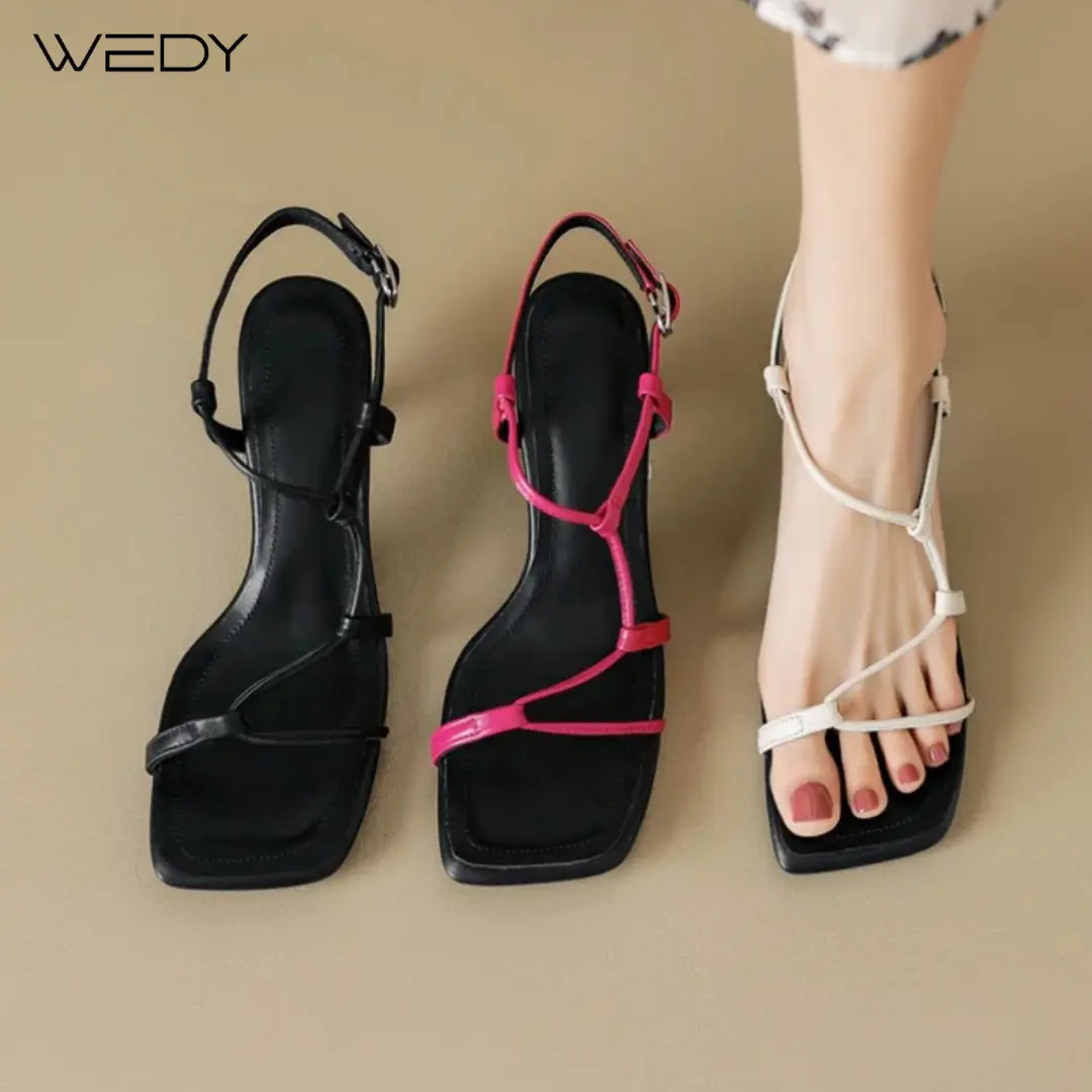 Giày Sandal Cao Gót Quai Mảnh Cao 7 Phân, Sandal Quai Mảnh Gót Nhọn Sang Chảnh WD2341 DéP Shoes Nữ Jean sandan chong tron giay caogotdep giay  caogot7p Len