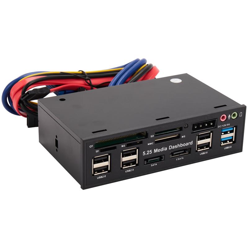 5.25 Inch Usb 3.0 Front Panel Pc Usb 3.0/2.0 Hub E-Sata Sata Audio Multi Card Reader for Computer Case Optical Drives Bay 2