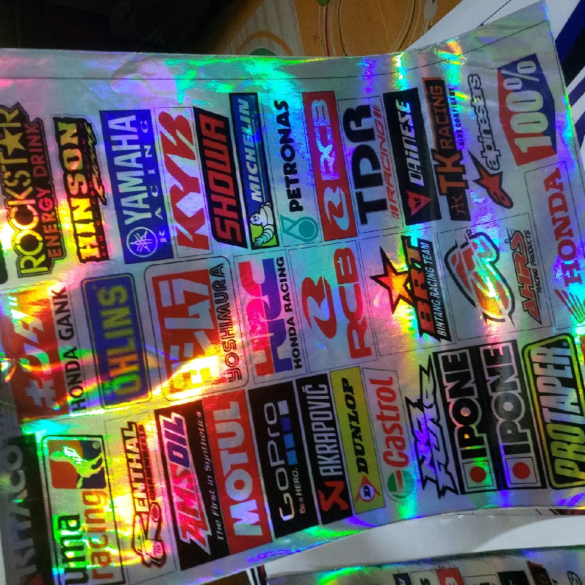 Stiker Pack Logo Racing Bahan Hologram1pack  isi 20-25 motorcycle