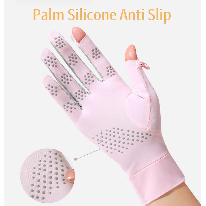 Women's Letter Print Sun Protection Gloves, Breathable Comfortable Sports Gloves for Cycling, Outdoor Sports Accessories for Women & Girls 6