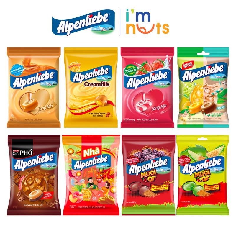 Kẹo cứng Alpenliebe gói nhỏ tiện lợi đủ vị