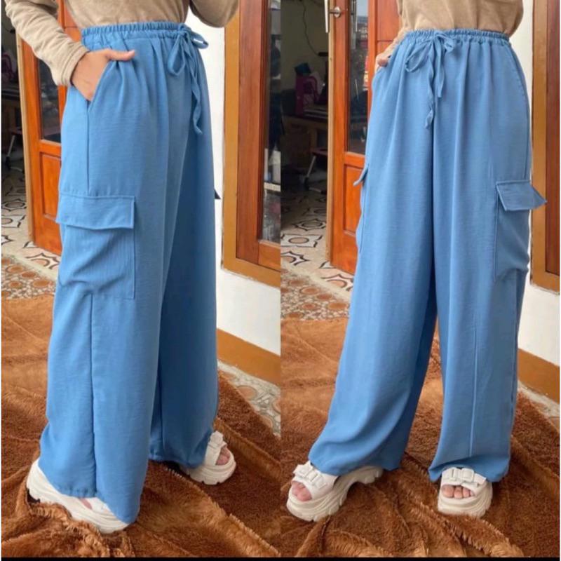 KULOT CARGO CRINKLE AIR FLOW JUMBO BIG SIZE PROMO CARGO PANTS - Celana Kulot Kargo Wanita CARGO PANTS CRINKLE AIRFLOW/KULOT CARGO CRINKLE AIRFLOW 5