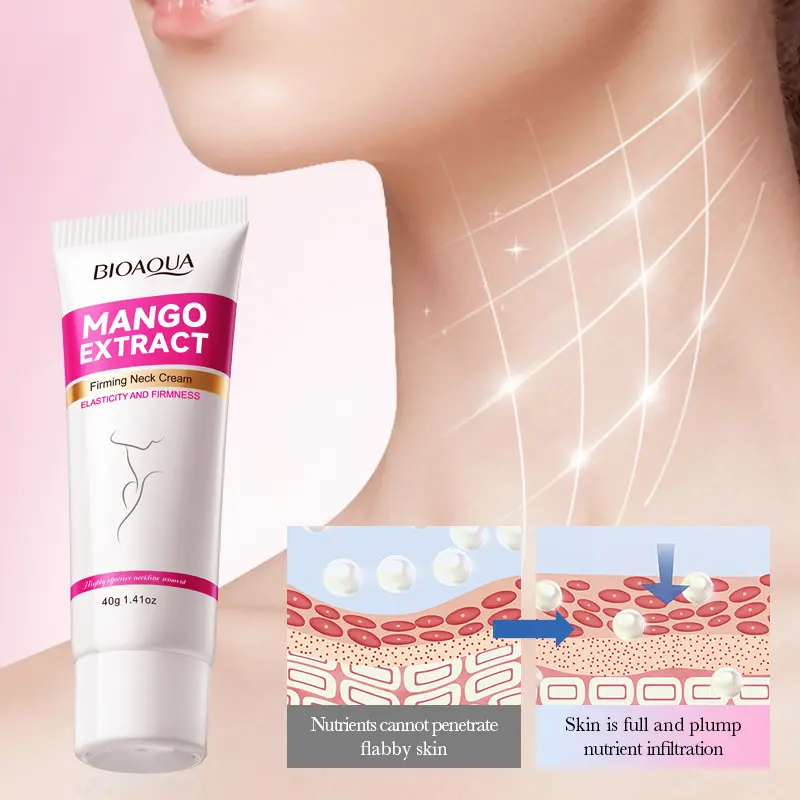 English Mango Cream Caring for Neck Bioaoua Firming and Hydrating Skin Rejuvenation Fine Lines Cream Caring for Neck Wholesale Body Care Comfort Moisturizer Moisturize Moisture Skincare urea  cream