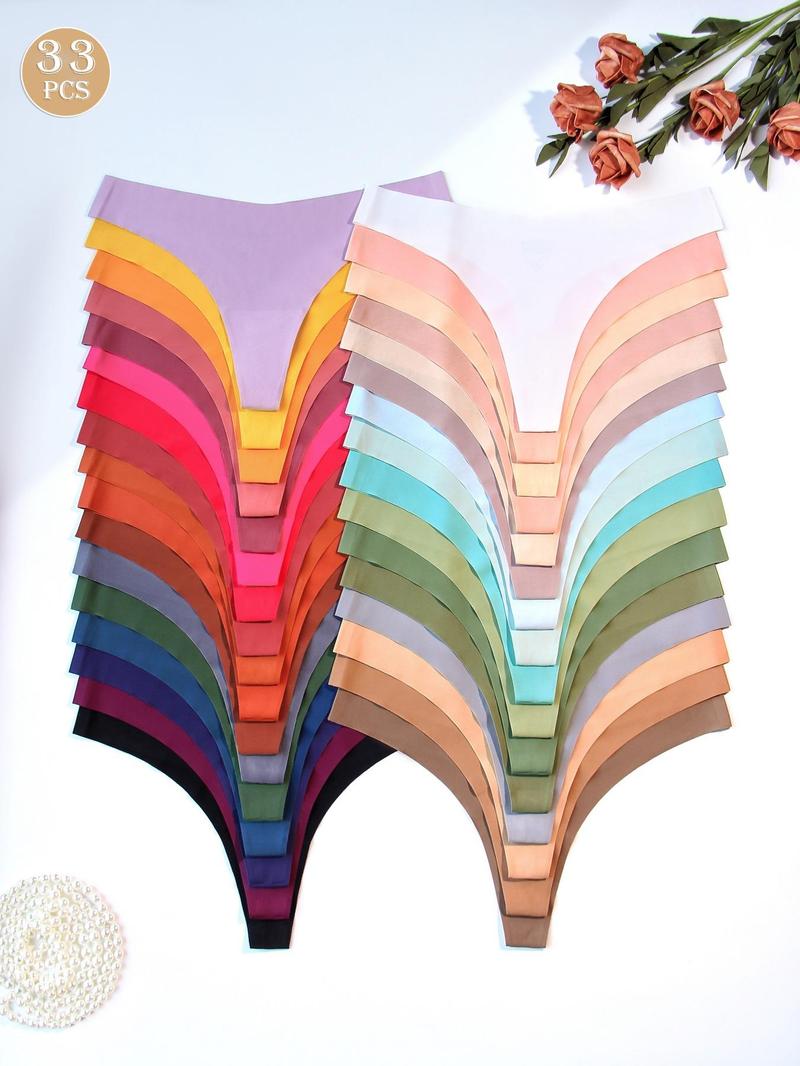 Product Introduction of Women's Solid Color V-shaped Waist Thong, Breathable Comfortable Seamless Panty for Daily Wear, Women's Underwear for All Seasons 7