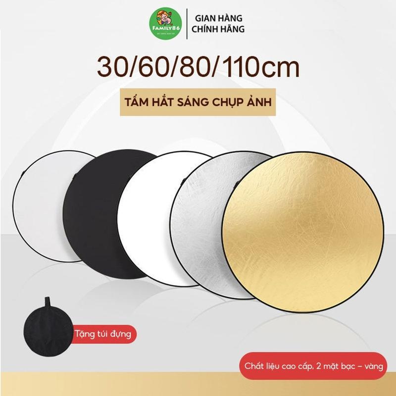 Tấm hắt sáng chụp ảnh phản quang, miếng hắt sáng phản sáng selfie chụp ảnh studio 2in1 (30-60-80-110cm) có thể gấp gọn