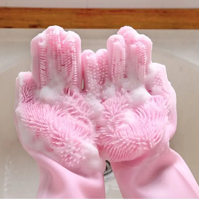 SEPASANG SARUNG TANGAN CUCI PIRING SILIKON / SARUNG CUCI TANGAN SILICON MULTIFUNGSI/SARUNG CUCI KARET 3