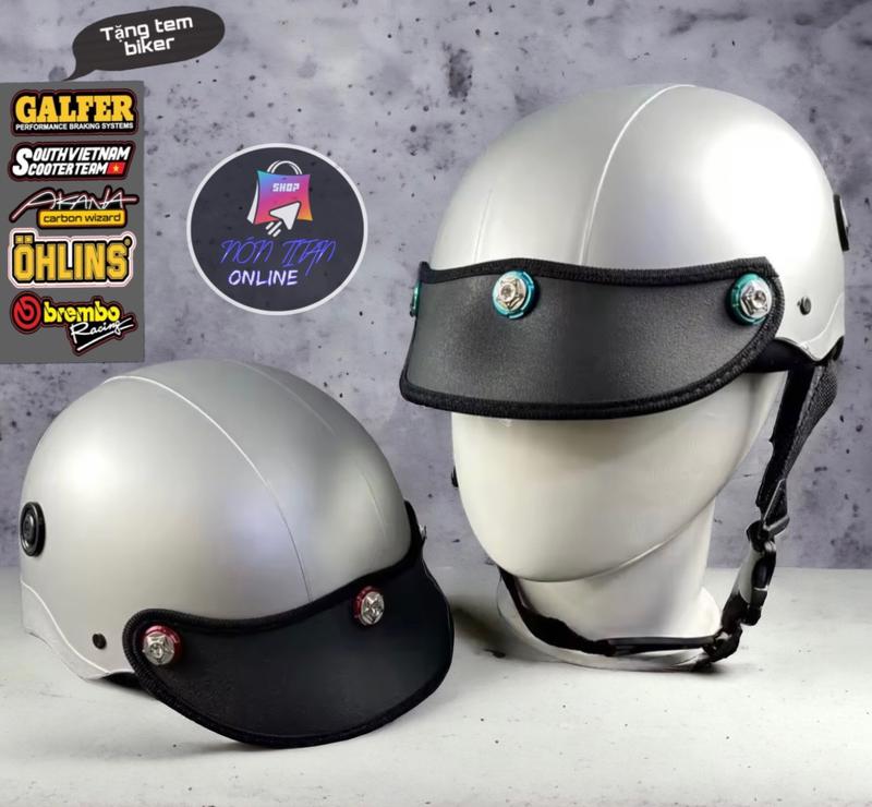 [TẶNG TEM BIKER] Nón Bảo Hiểm Trơn - Màu Sơn Nhám - Gắn 3 ốc Salaya và Lông Đền Siêu Đẹp Phù Hợp Cho Cả Nam Và Nữ