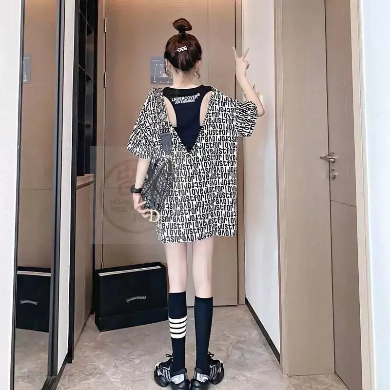T26 Atasan oversize backless hitam love just for love 3