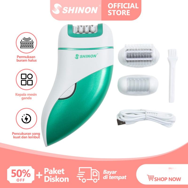 COD SHINON Epilator Rambut Wanita Lady Shaver Epilator alat cukur bulu sensitif wanita lady  shaver Ketiak Wajah Perontok 1