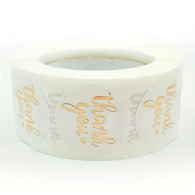 500pcs/set Gold Foil Thank You Sticker, Sealing Sticker, Round Label Sticker For Gift Wrapping 4