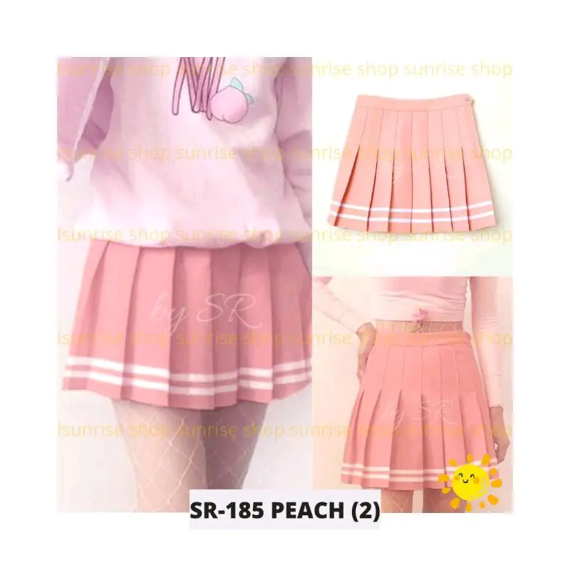 Rok korea mini list bawah Pendek / rok cheerleaders Wanita 3