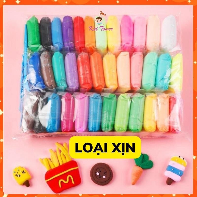 Đất sét tự khô LOẠI XỊN 12 24 36 không dính tay siêu nhẹ an toàn cho bé nặn hình thoả thích