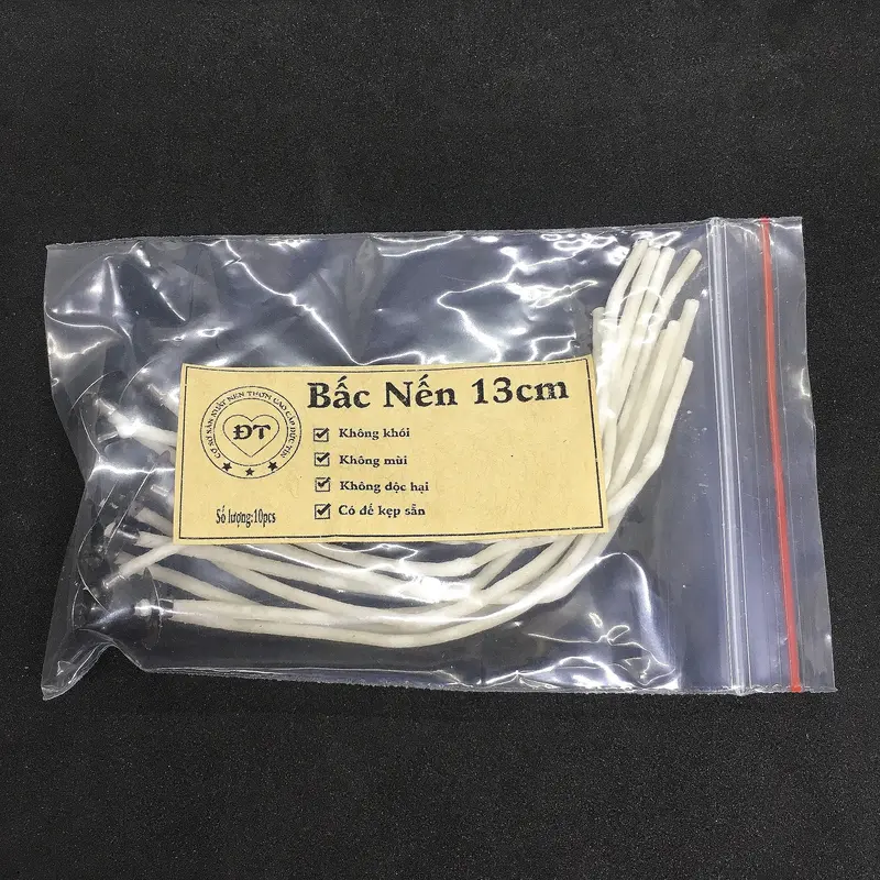 10 Bấc nến 15,5cm chuốt sáp sẵn dùng làm nến nhiều kích thước 100% cotton an toàn cho nguời sử dụng 6