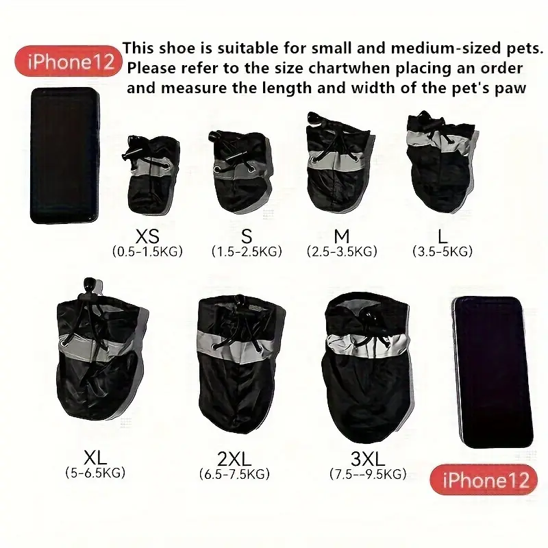 4pcs/set of dog paw protectors, waterproof dog boots with elastic buckles to protect pet PAWS and keep them dry, dog shoes for small dogs 6