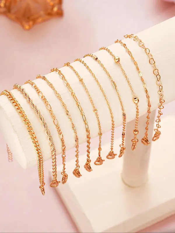 Women's Elegant Chain Bracelet Set, Fashion Jewelry for Party, Daily Clothing Decor, Trendy All-match & Exquisite Jewelry for Birthday Gift 3
