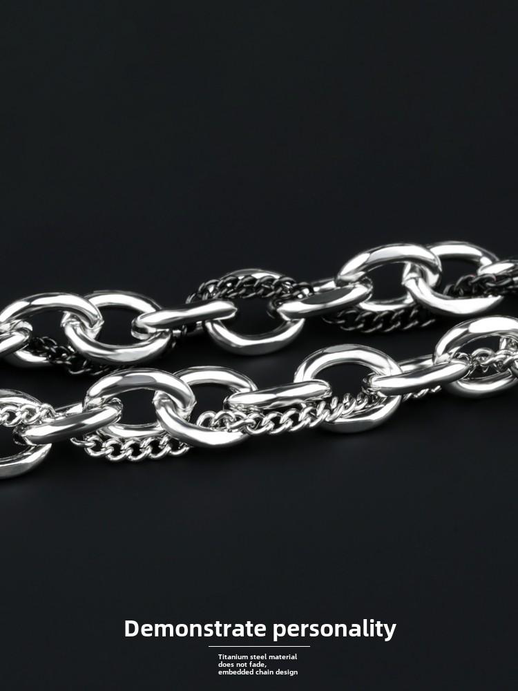 Product Introduction of Fashionable and personalized collarbone chain for men and women, couple necklace, birthday gift, titanium metal chain, fashionable and cool men's versatile butterfly  necklace  habib pendant  butterfly tyla  necklace 18