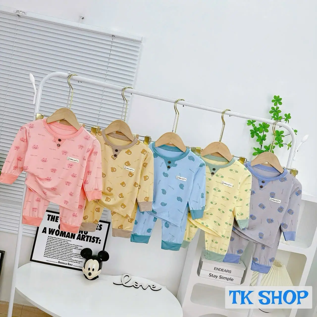 Bộ thun lạnh sơ sinh cho bé từ 0-24m