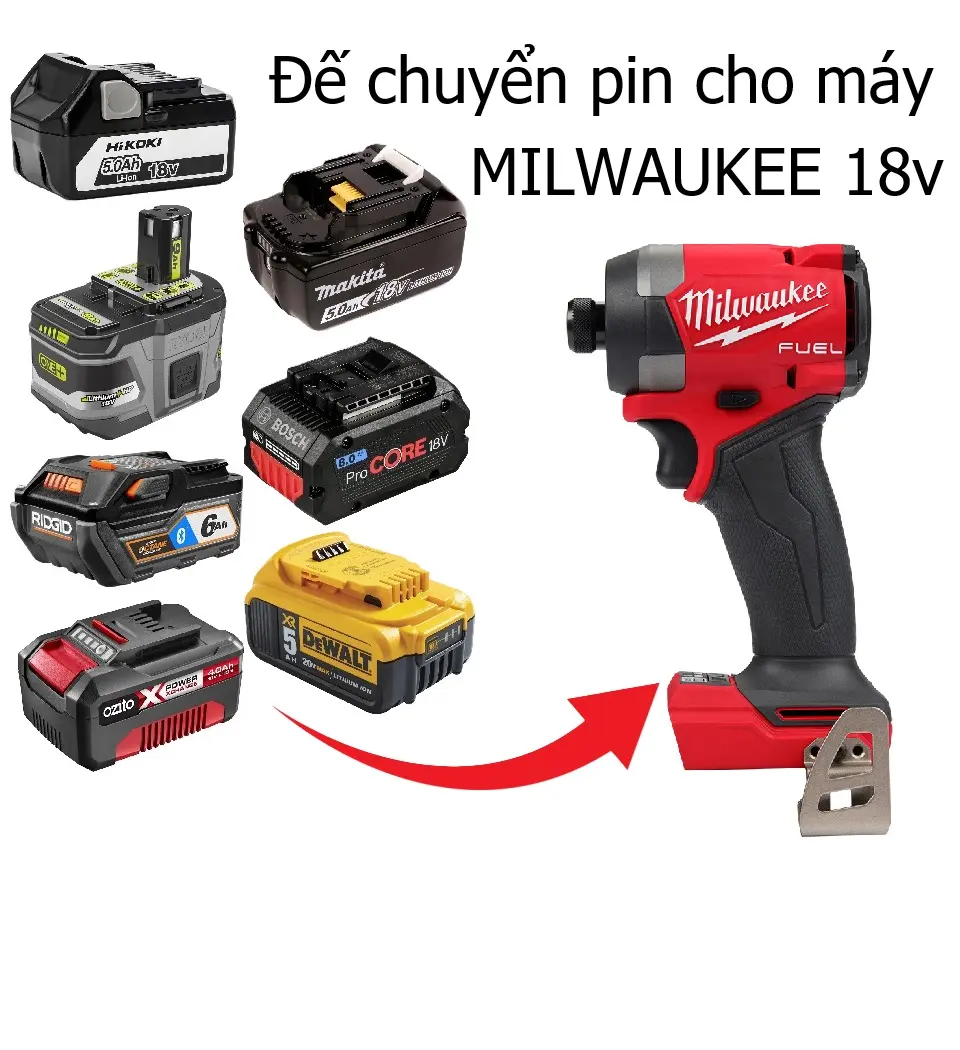 Đế chuyển pin cho máy Milwaukee M18