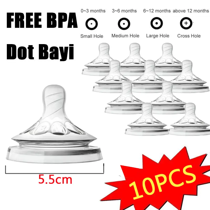 10 PCS Dot Bayi Dot Nipple Ventilasi Peristaltik Otomatis Mudah Dibersihkan & Disterilkan Untuk Bayi Baru Lahir Hingga 12 Bulan