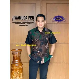 Hem Batik Jiwamuda Hem Kemeja Batik Pria Lengan Pendek Katun Sragenan Halus Full Puring Sz M-XXL Jumbo By Rajasakti Panjang Baju