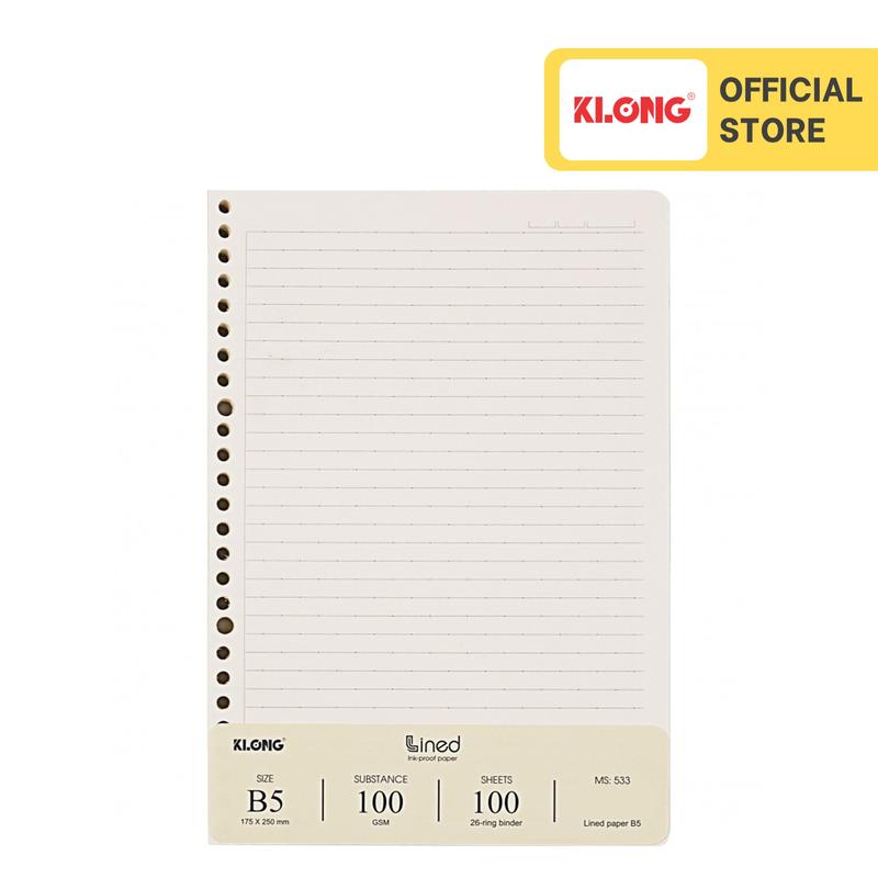  Ruột sổ còng Dash Line KLONG B5 100 76 - 100 tờ  200 trang ; MS: 533 