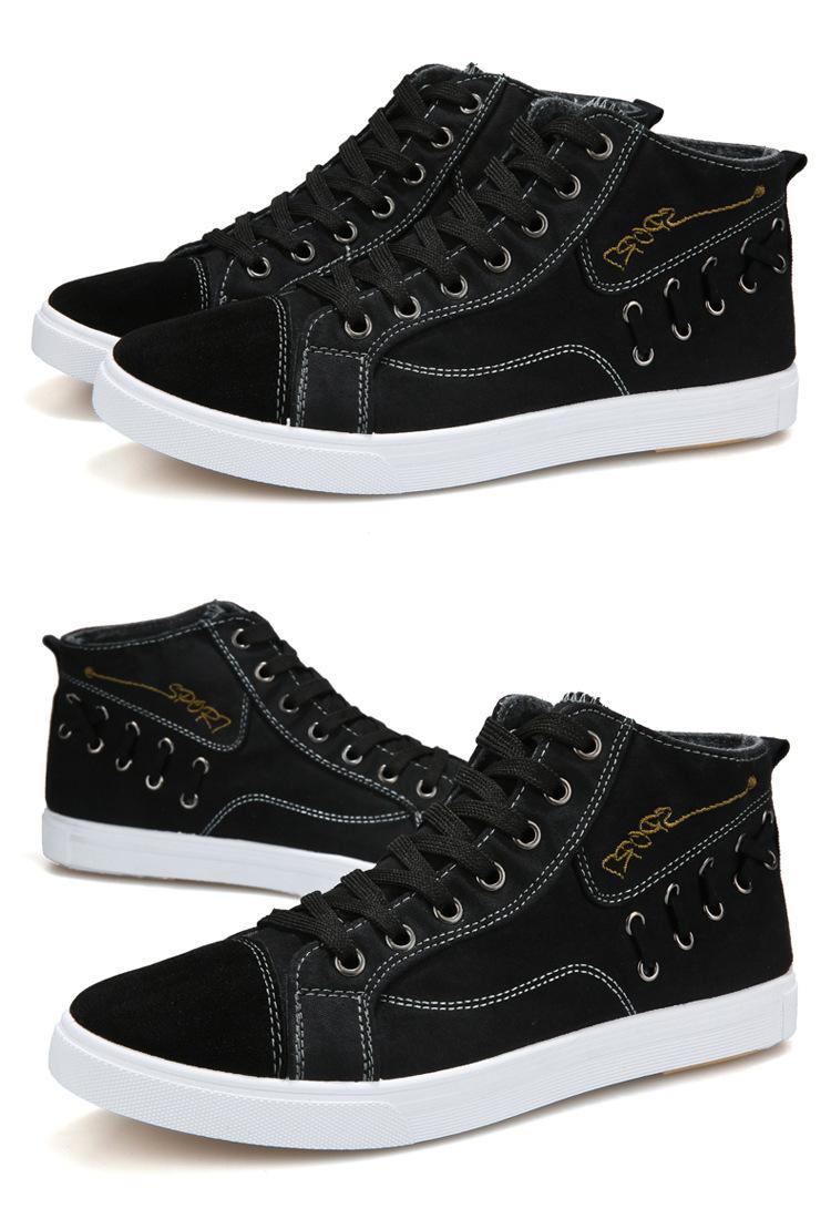 Product Introduction of Men's Canvas Shoes Vintage Fashion Spring and Autumn Korean Style Trendy High Top Denim Casual Shoes 9