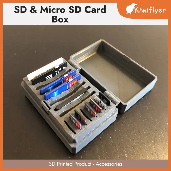 Kotak Penyimpanan Memori  - SD & Micro SD Card Box - 3D Printed