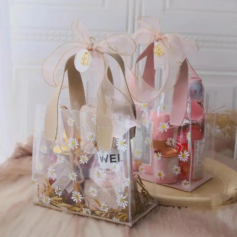 Túi Nhựa Pvc Màu Hồng Sành Điệu / * 10 * 20Cm / 23 * 15 * 25Cm, Túi Tote Trong Suốt, Túi Xách Thạch Cho Bữa Tiệc Bãi Biển, Du Lịch, Mua Sắm, Hoạt Động Ngoài Trời, Thanh Thiếu Niên 3