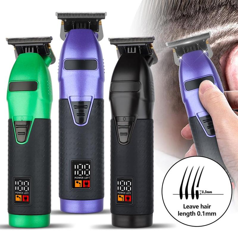 Professional Cordless USB Charging LED Display Men Hair Trimmer Kit, 1 Electric Hair Clipper & 4 Limited Comb & 1 Charging Cable & 1 Cleaning Brush 2