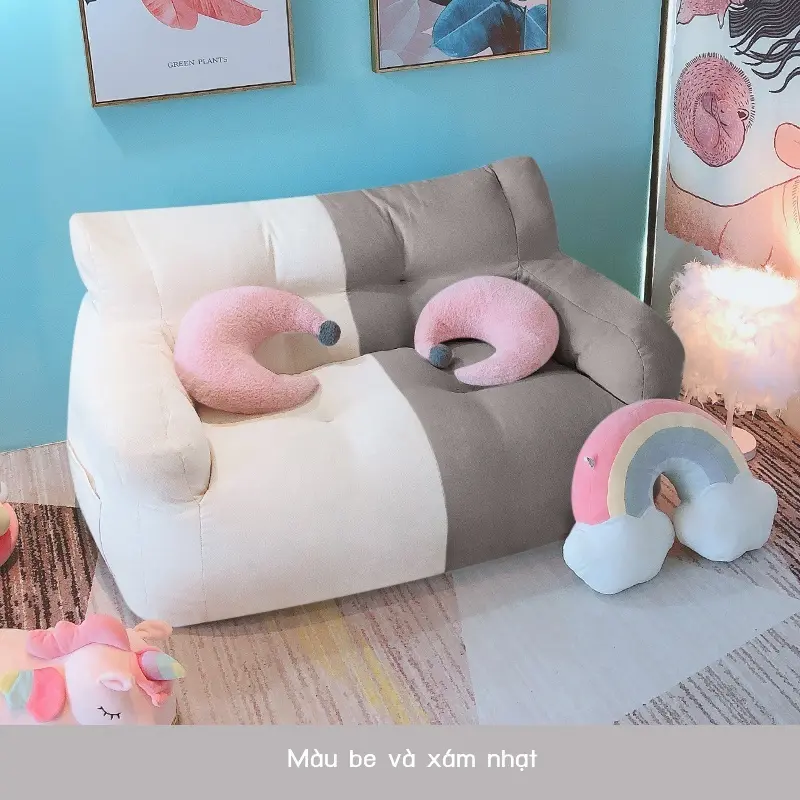 Ghế sofa lười tatami hạt xốp, cỡ lớn, ghế đôi siêu bền và nhẹ, hình dáng dễ thương cảm giác thỏa mãi dễ chịu dễ vệ sinh.