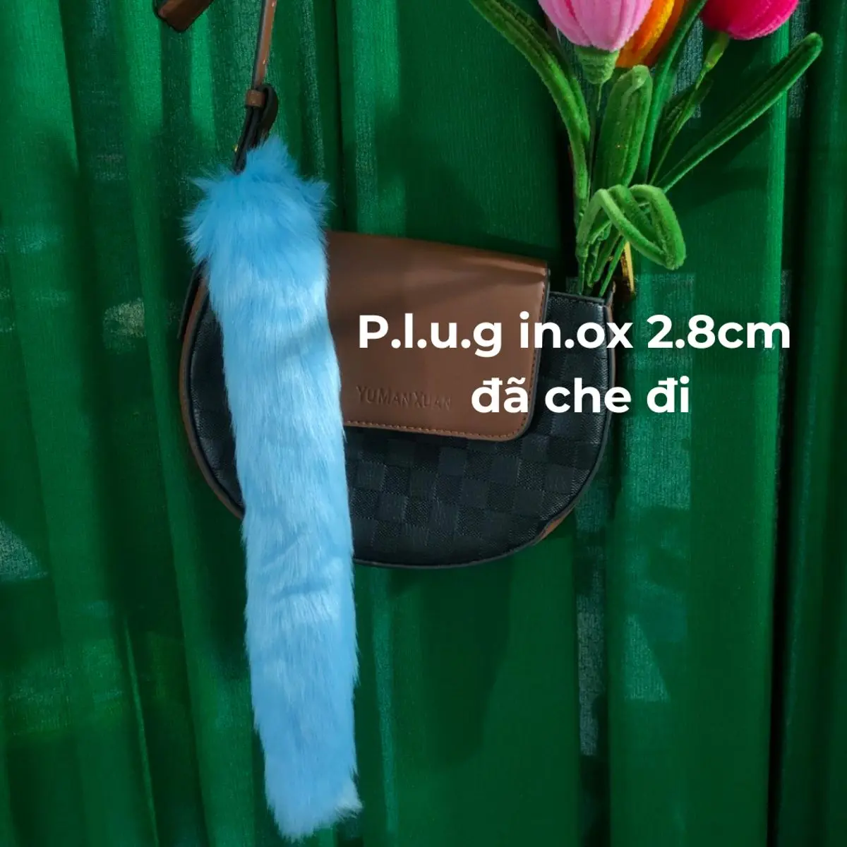 Đuôi cáo dễ thương, móc khóa treo túi xách cho bạn gái