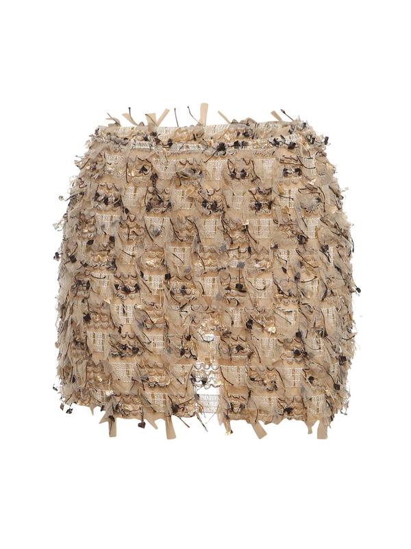 2025 Trendy, Women's All Over Print Fringe Bodycon Skirt, Casual Fashion High Waist Mini Skirt for Daily Outdoor Wear, Ladies Bottoms for Summer, Skirts 7