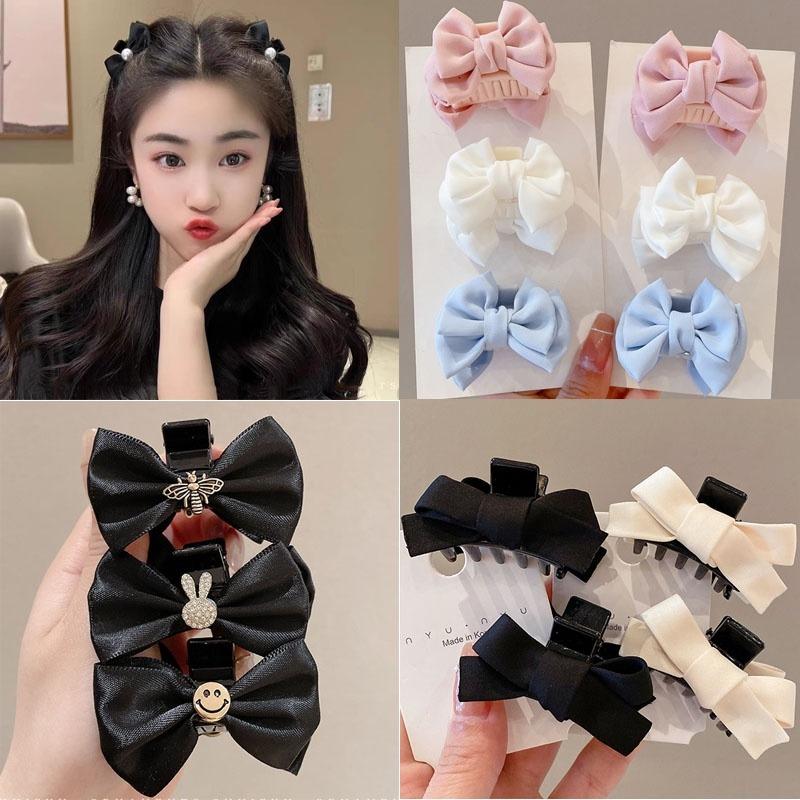 Kẹp Tóc Nơ Hai Mặt Công Chúa, Phong Cách Nhật Bản Và Hàn Quốc, Bộ 2 Món, Kẹp Tóc Nhỏ Tinh Tế