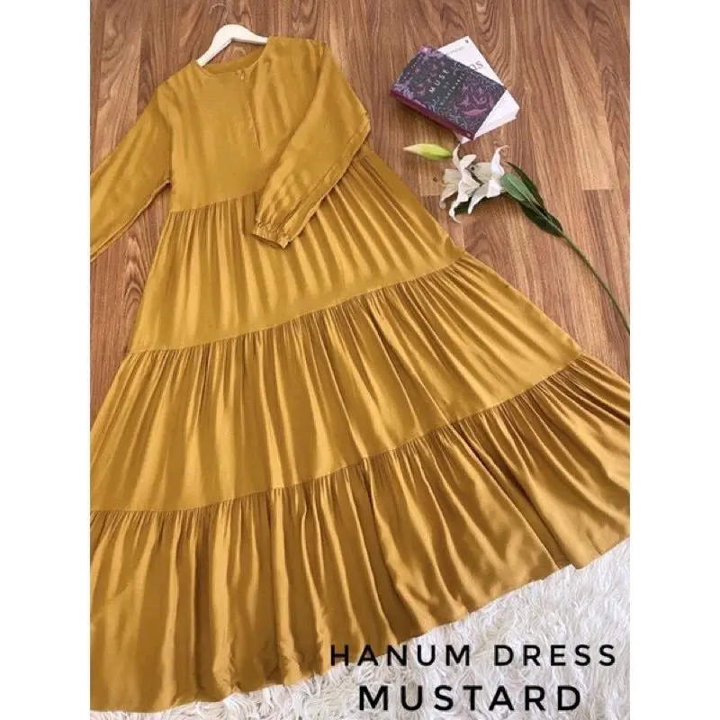 HANUM DRESS Rayon Twill Premium Gamis Busui Terlaris Lembut Muslim 6