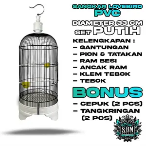 SANGKAR LOVEBIRD KAPSUL BESI IMPORT TEBOK PVC TEBAL SET PUTIH| KANDANG LOVEBIRD SANGKAR BURUNG LOVE BIRD PARKIT KENARI SANGKAR