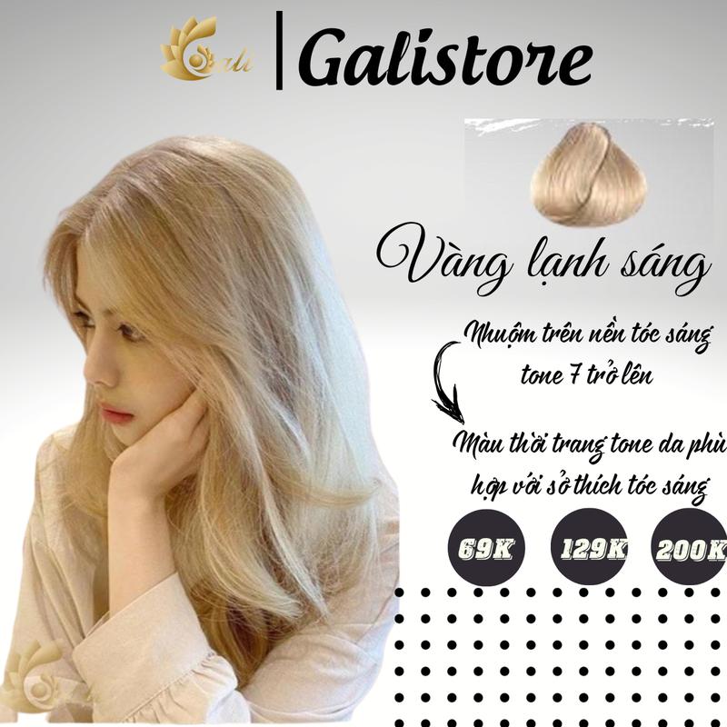 Kem nhuộm tóc vàng sáng tone lạnh, vàng tây, vàng khói sáng tặng oxy trợ nhuộm dưỡng Galistore Đổi Màu Tóc