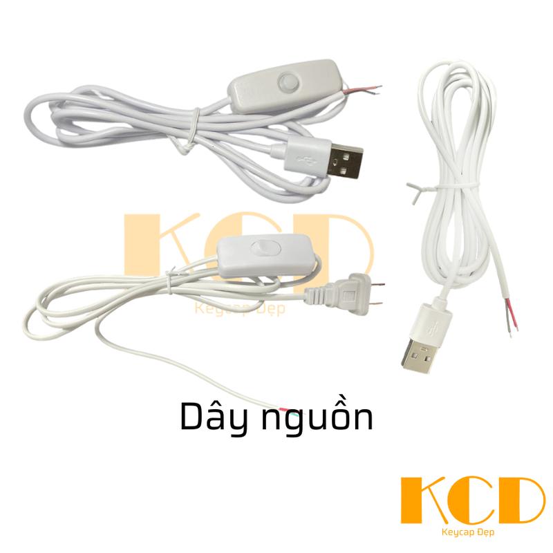  Dây nguồn led cắm ổ điện hoặc cổng sạc USB có công tắc dài 1m dùng làm nguồn đèn led cho trang trí decor 