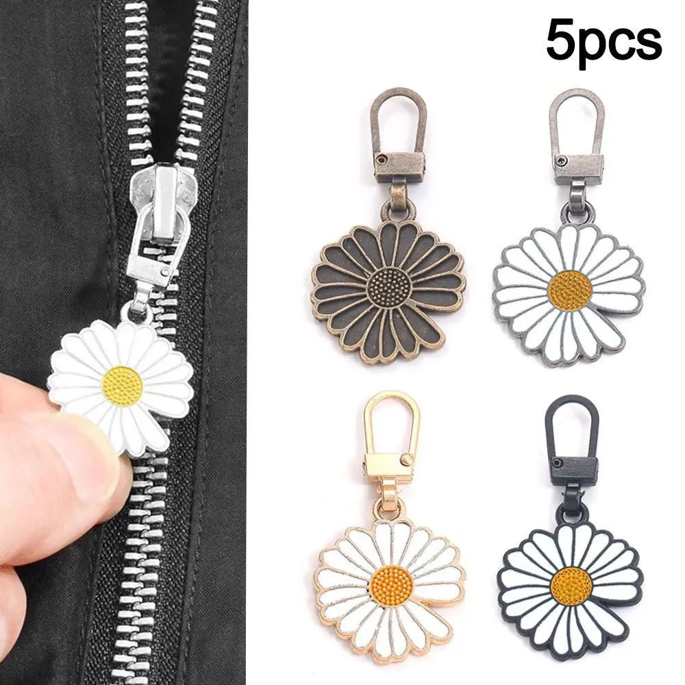 New Daisy Metal Zip Replacement DIY Sewing Replacement Tab Zipper Detachable Backpacks Purses Repair Zipper Head Clothing Bag