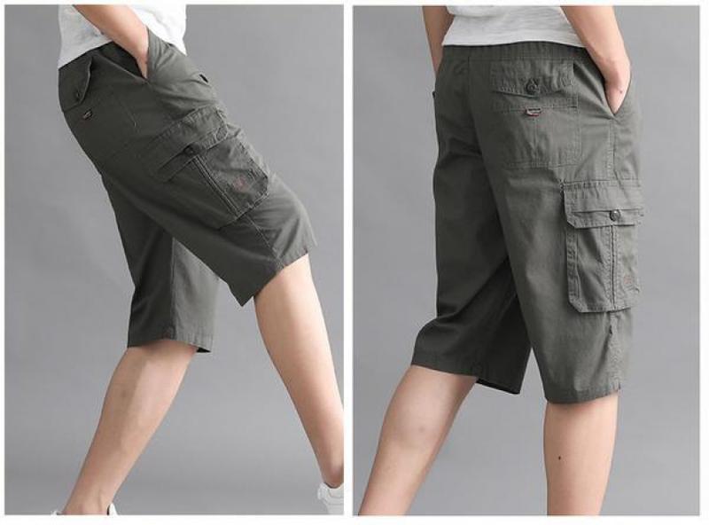Product Introduction of Summer Men's Casual Middle-Aged Cropped Pants Dad Workwear Shorts Middle-Aged and Elderly Cotton Loose Breeches Thin Pirate Shorts Menswear Lingerie 13