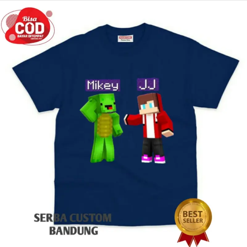 Kaos Atasan Anak JJ & Mikey Maizen Minecraft Bahan Premium Fashion 7