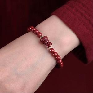 Gelang Tangan Cinnabar, Pasir Emas Ungu, Uniseks, Tahun Zodiak, Beg Bertuah, Gelang Niche, Hadiah untuk Semua Peringkat Umur Bangles Bracelets Jewelry
