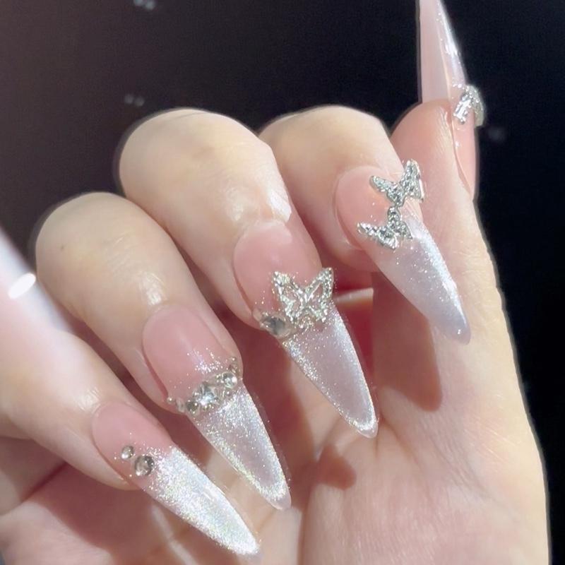 M73 - Móng tay giả - Nailbox mắt mèo charm đá xinh xắn dành cho nữ soobin nailbox