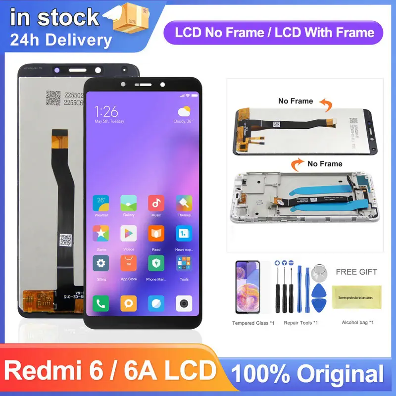 5.45 ''display screen for Xiaomi Redmi 6 / Redmi 6A m1804c3dg LCD display touch screen digitizer assembly with frame replacement