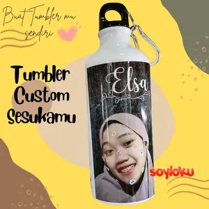 Tumbler sport custom  sehari jadi botol air minum kado cewek cowok anak gift box