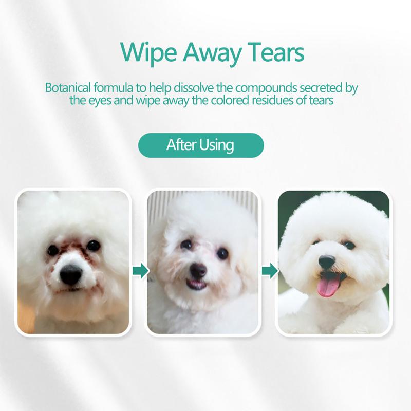 130 Pcs Pet Eye Wet Wipes Dog Cleaning Paper Cat Tear Stain Remover Soft Non-intivating Cleaning Towels Portable Grooming Supplies Pets Accessory #434749 6