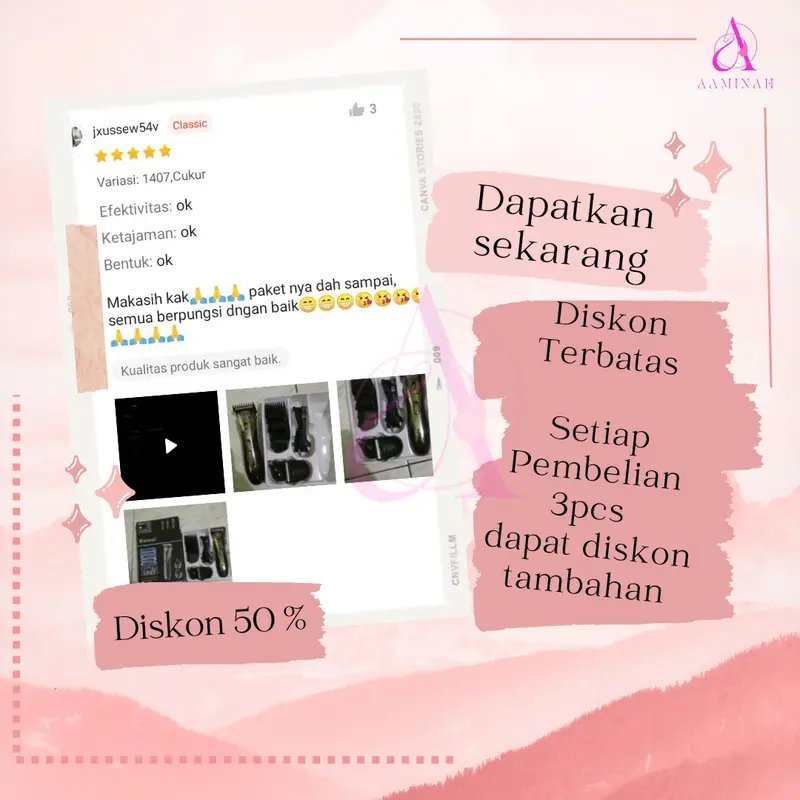 Kemei 1407 Alat Cukur Rambut Kumis Jenggot Elektrik 5