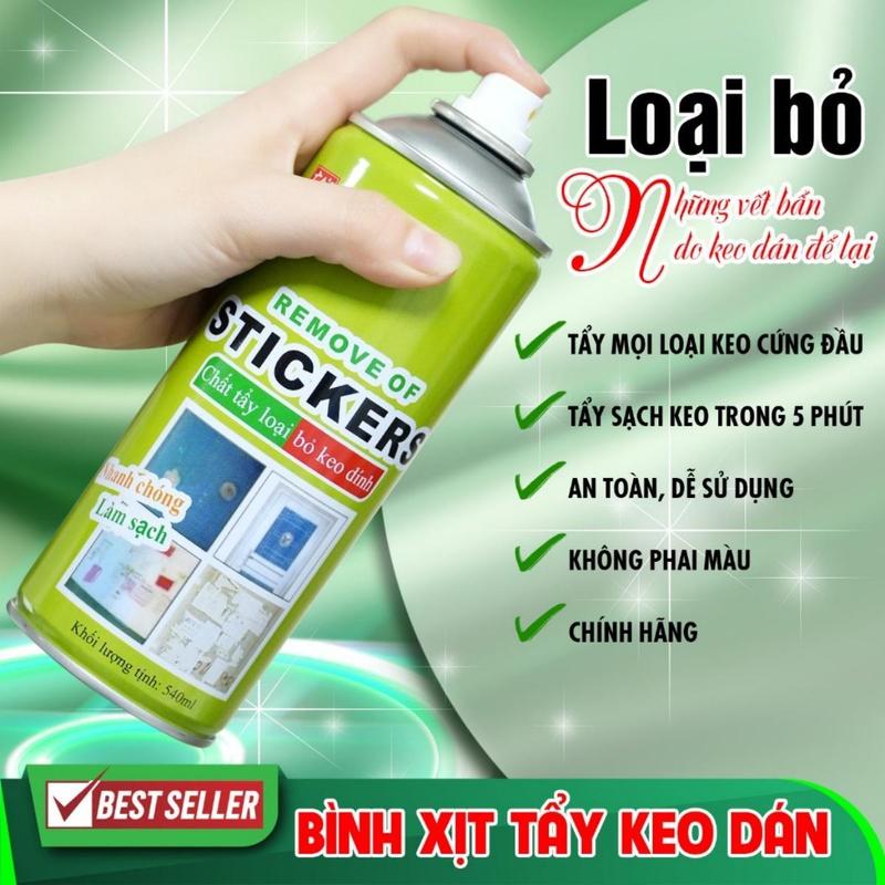 500ML Chai Xịt Tẩy Keo, Sơn, Băng Dính - Vệ Sinh Nhựa Đường - Tẩy Keo Dán Tường, Dán Sàn Nhà Sticker Remover Làm Sạch